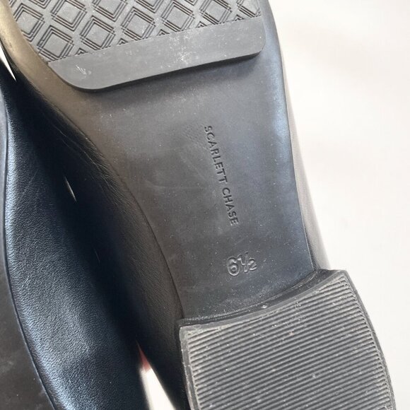 Scarlett Chase Leather Loafer Black Size 6.5 - Picture 11 of 12